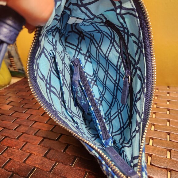 Vera Bradley Crossbody Shoulder Bag Cuban Tile Print Blue with Wallet NWOT - Picture 7 of 11